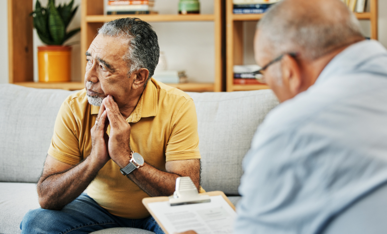 Man in therapy with counselor